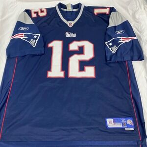 Mens Reebok Tom Brady New England Patriots NFL Jersey Navy Blue 3XL 7048H 06
